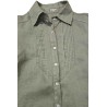 Chemise longue à manches 3/4 en lin kaki - ZELINO Femme