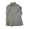 Chemise longue à manches 3/4 en lin kaki - ZELINO Femme