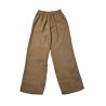 Pantalon à taille élastique en lin cappuccino - ZELINO Femme