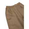 Pantalon à taille élastique en lin cappuccino - ZELINO Femme
