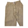 Pantalon à boutons en lin camel - ZELINO Femme