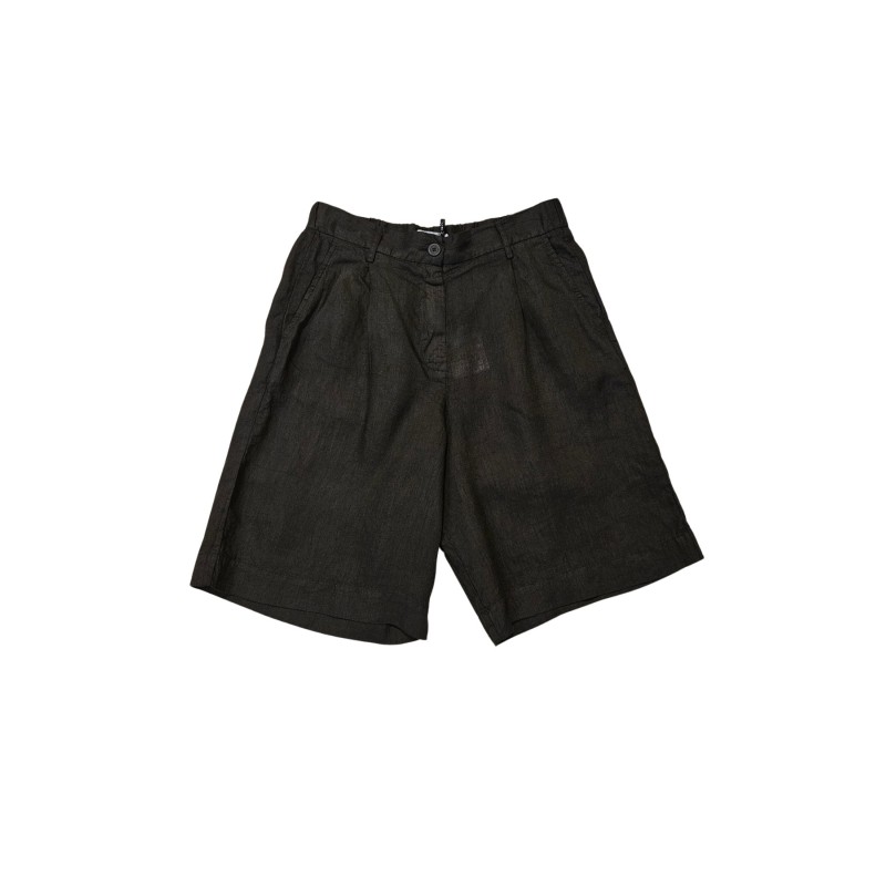 Bermuda en lin noir - ZELINO Femme