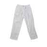 Pantalon à boutons en lin blanc - ZELINO Femme