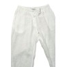 Pantalon à boutons en lin blanc - ZELINO Femme