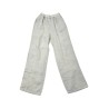 Pantalon large à taille élastique en lin beige - ZELINO Femme