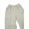Pantalon large à taille élastique en lin beige - ZELINO Femme