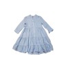 Robe courte à volants en lin bleu - ZELINO Femme