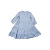 Robe courte à volants en lin bleu - ZELINO Femme