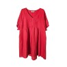 Robe babydoll rouge en lin femme élégante et légère