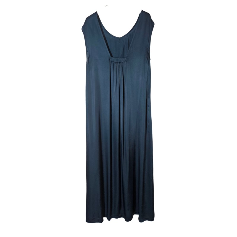 Robe longue fluide bleu nuit DS ATHENS femme