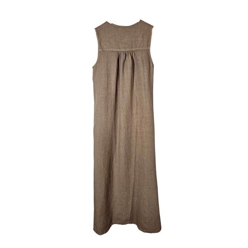 Robe longue lin moka DS ATHENS femme élégante