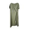Robe portefeuille lin kaki DS ATHENS femme
