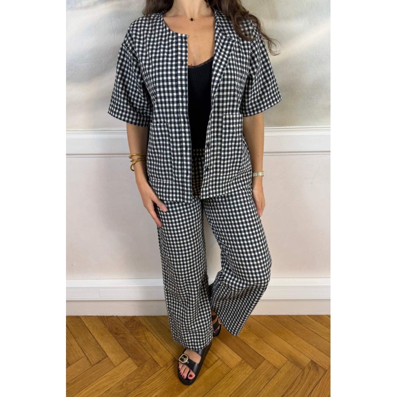 Pantalon Drolatic vichy femme coupe droite tendance