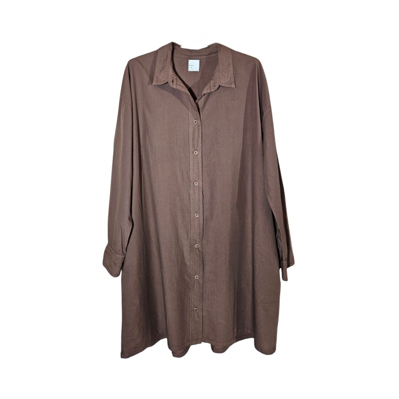 Robe chemise DROLATIC marron coton femme