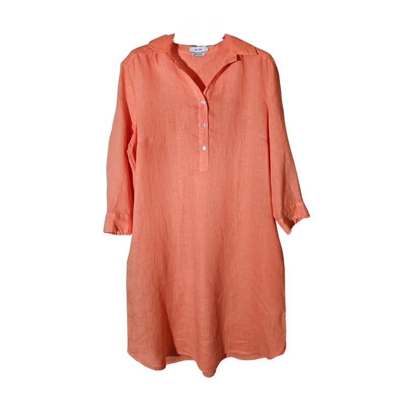 Robe chemise lin orange ZELINO femme