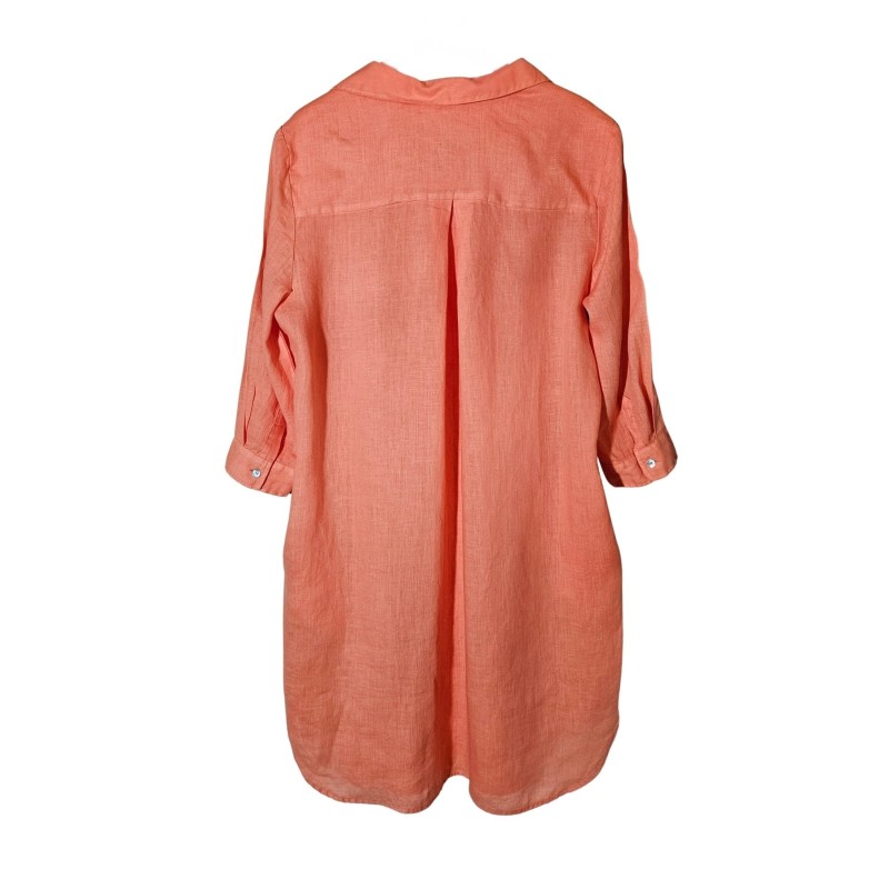 Robe chemise lin orange ZELINO femme