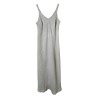 Robe longue à bretelles en lin beige - ZELINO Femme