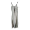 Robe longue à bretelles en lin beige - ZELINO Femme