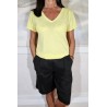 Bermuda en lin noir - ZELINO Femme