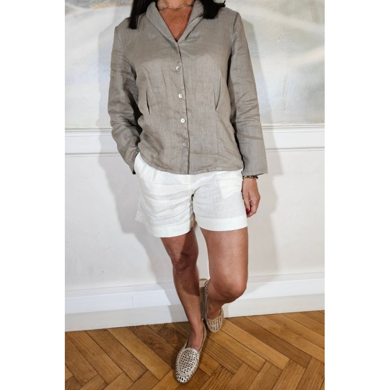 Short en lin crème - ZELINO Femme