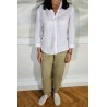 Pantalon à boutons en lin camel - ZELINO Femme