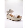 Sandales talon crème femme cuir 123035 Inuovo