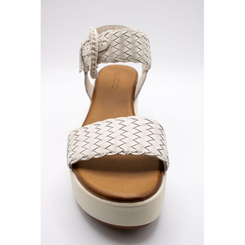 Sandales talon crème femme cuir 123035 Inuovo