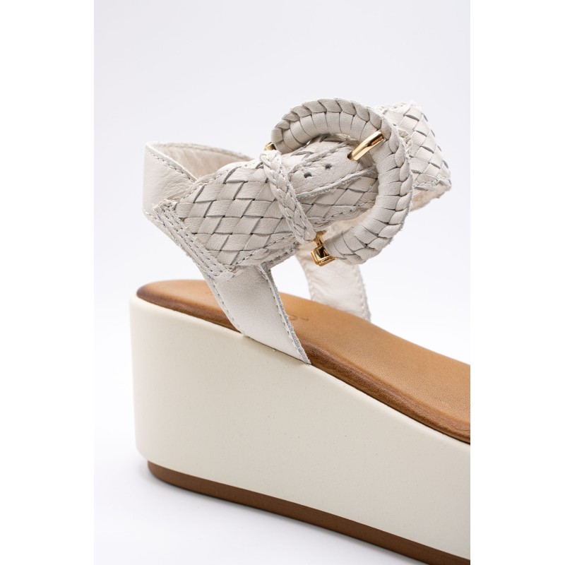 Sandales talon crème femme cuir 123035 Inuovo
