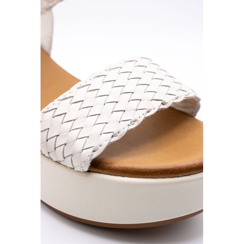 Sandales talon crème femme cuir 123035 Inuovo