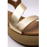 Sandales plateforme dorées cuir femme Inuovo