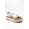 Sandales plateforme crème cuir femme INUOVO