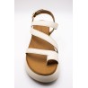 Sandales plateforme crème cuir femme INUOVO