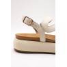 Sandales plateforme crème cuir femme INUOVO