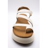 Sandales plateforme crème cuir femme INUOVO
