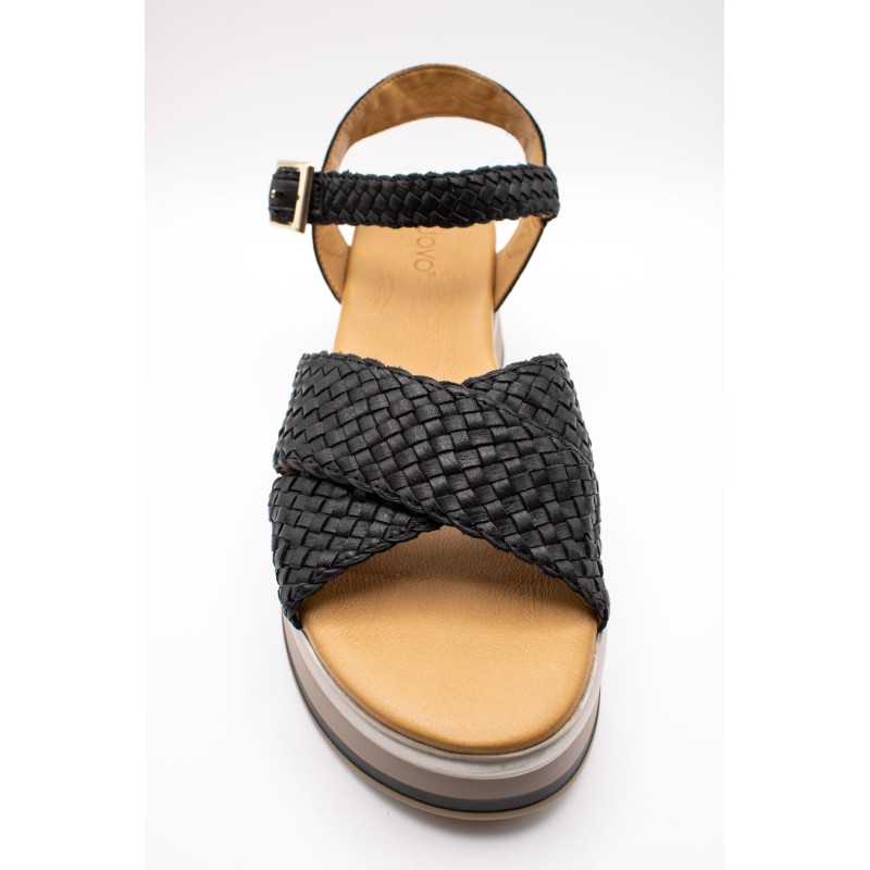 Sandales plateforme noir argent femme INUOVO