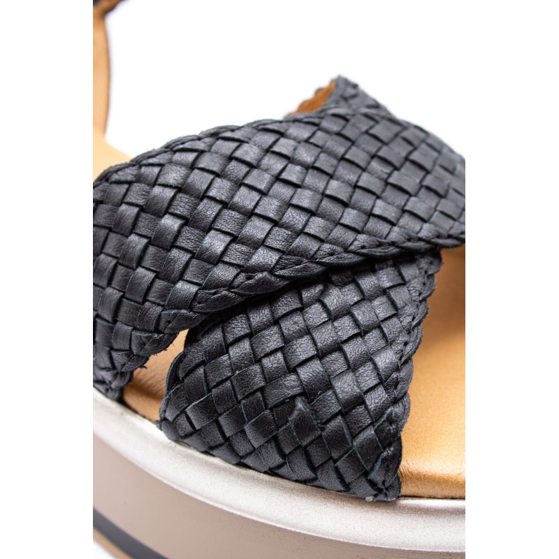 Sandales plateforme noir argent femme INUOVO