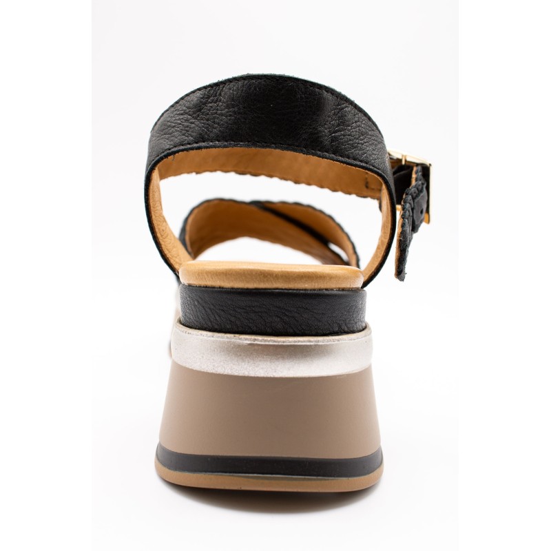 Sandales plateforme noir argent femme INUOVO