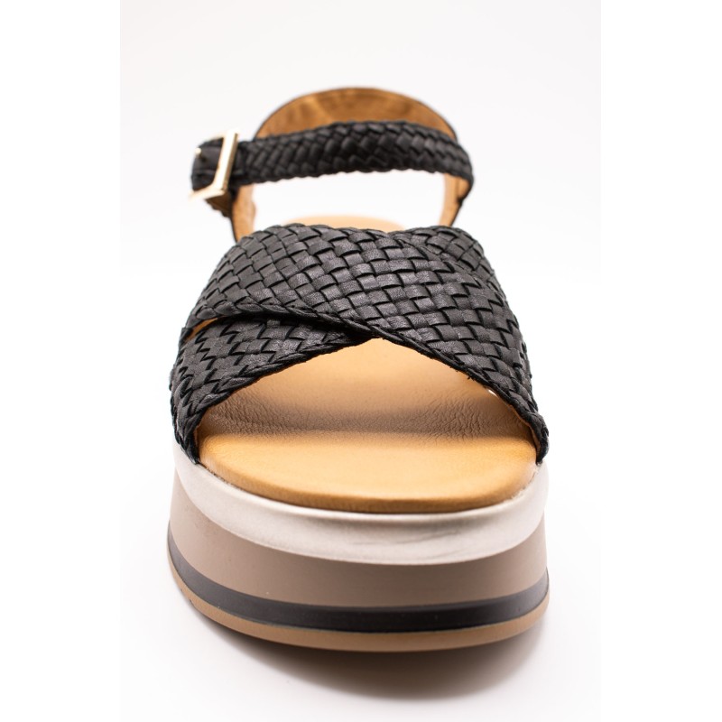 Sandales plateforme noir argent femme INUOVO