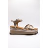 Sandales plateforme cuir femme A98002 Metallic Ash