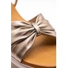 Sandales plateforme cuir femme A98002 Metallic Ash