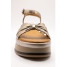 Sandales plateforme cuir femme A98002 Metallic Ash