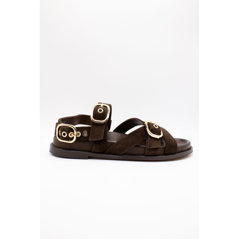 Sandales multi brides chocolat femme D51006 Inuovo
