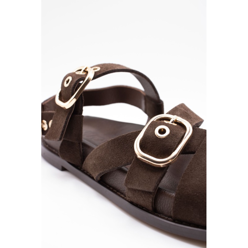 Sandales multi brides chocolat femme D51006 Inuovo