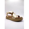 Sandales plateforme dorées cuir femme Inuovo