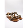 Sandales plates zèbre cuir femme Alpe 5598