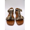 Sandales plates zèbre cuir femme Alpe 5598