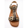 Sandales plates zèbre cuir femme Alpe 5598