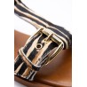 Sandales plates zèbre cuir femme Alpe 5598