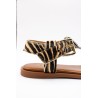 Sandales plates zèbre cuir femme Alpe 5598