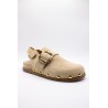 Sabots beige femme cuir clous scratch ALPE 5396